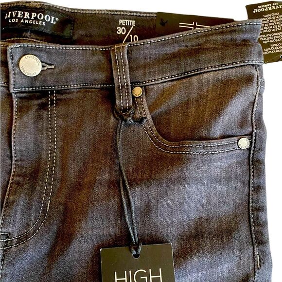 Liverpool High rise ankle skinny petite jeans size 10P / 30 NWT meteorite black - Picture 12 of 13